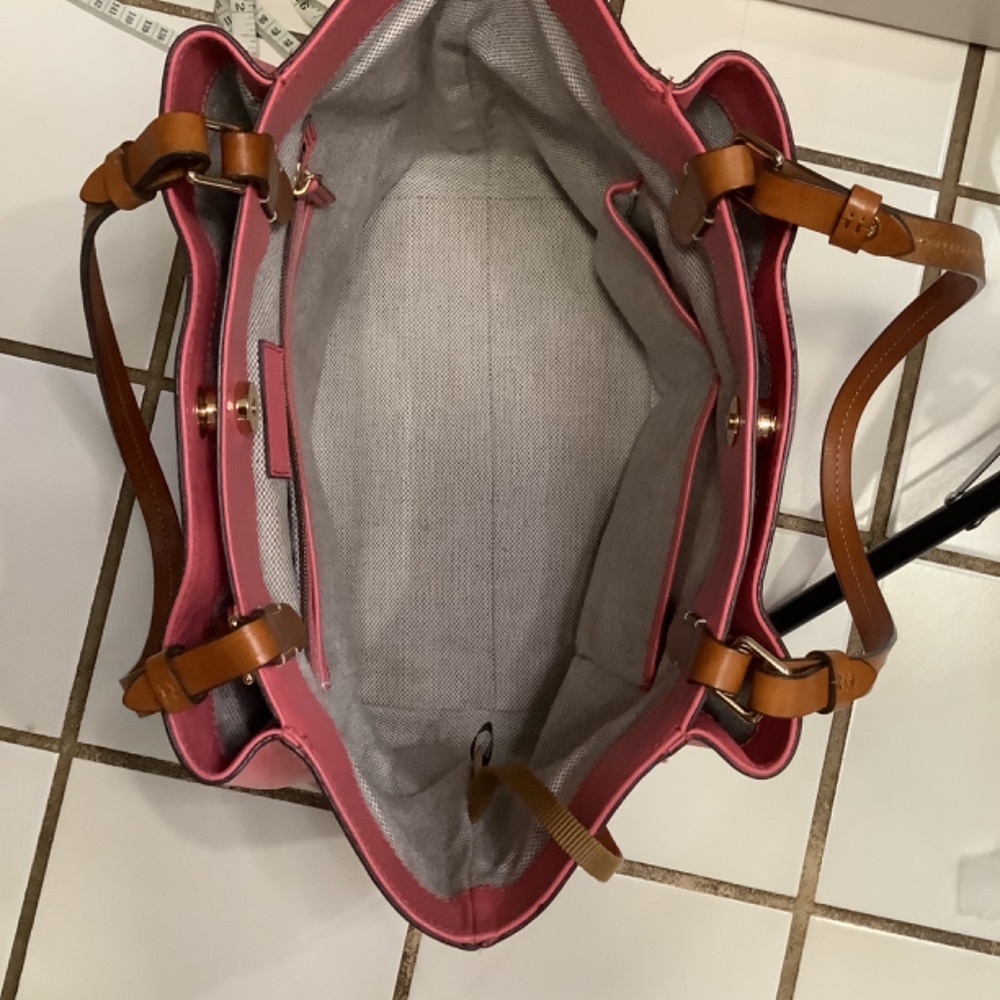 EUC pink Dooney & Bourke saddle, tote bag purse large - Picture 5 of 16